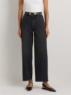 Quince Bella Straight Relaxed Straight Jeans in Charcoal